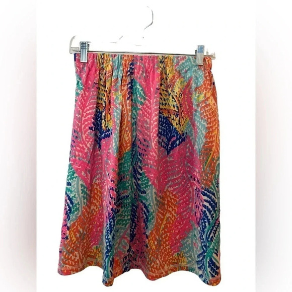 Lilly Pulitzer elastic waist knee length floral multicolored skirt - Picture 1 of 6